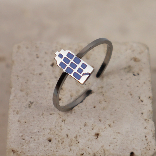 Ring - Grachtenpandje - Zilver - Blauw