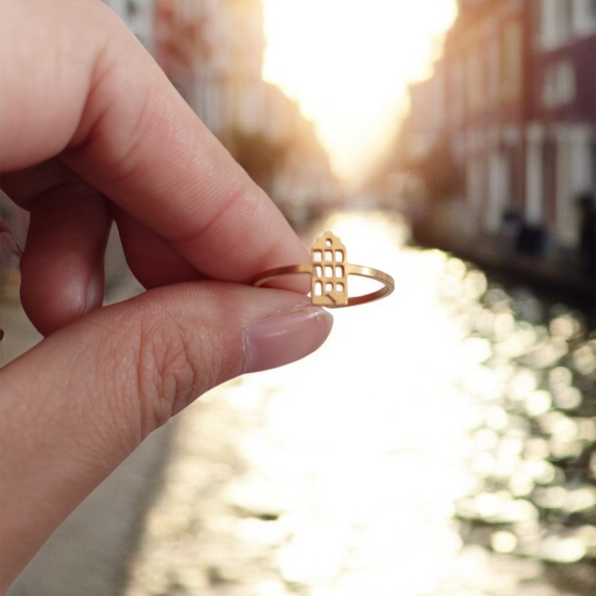 Ring - Grachtenpandje - Goud - Open