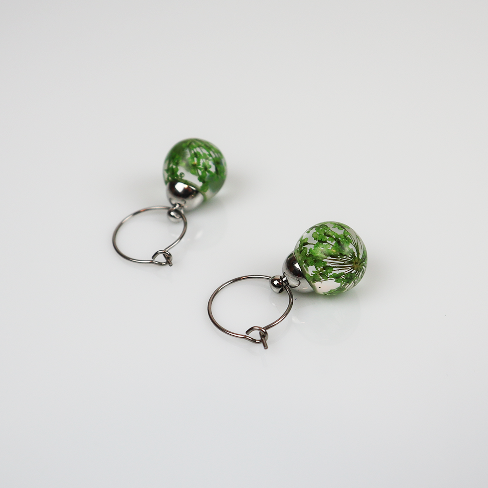 Dille groen zilveren oorbellen