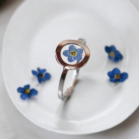 Ring GeoS - Vergeet Me Niet - Zilver