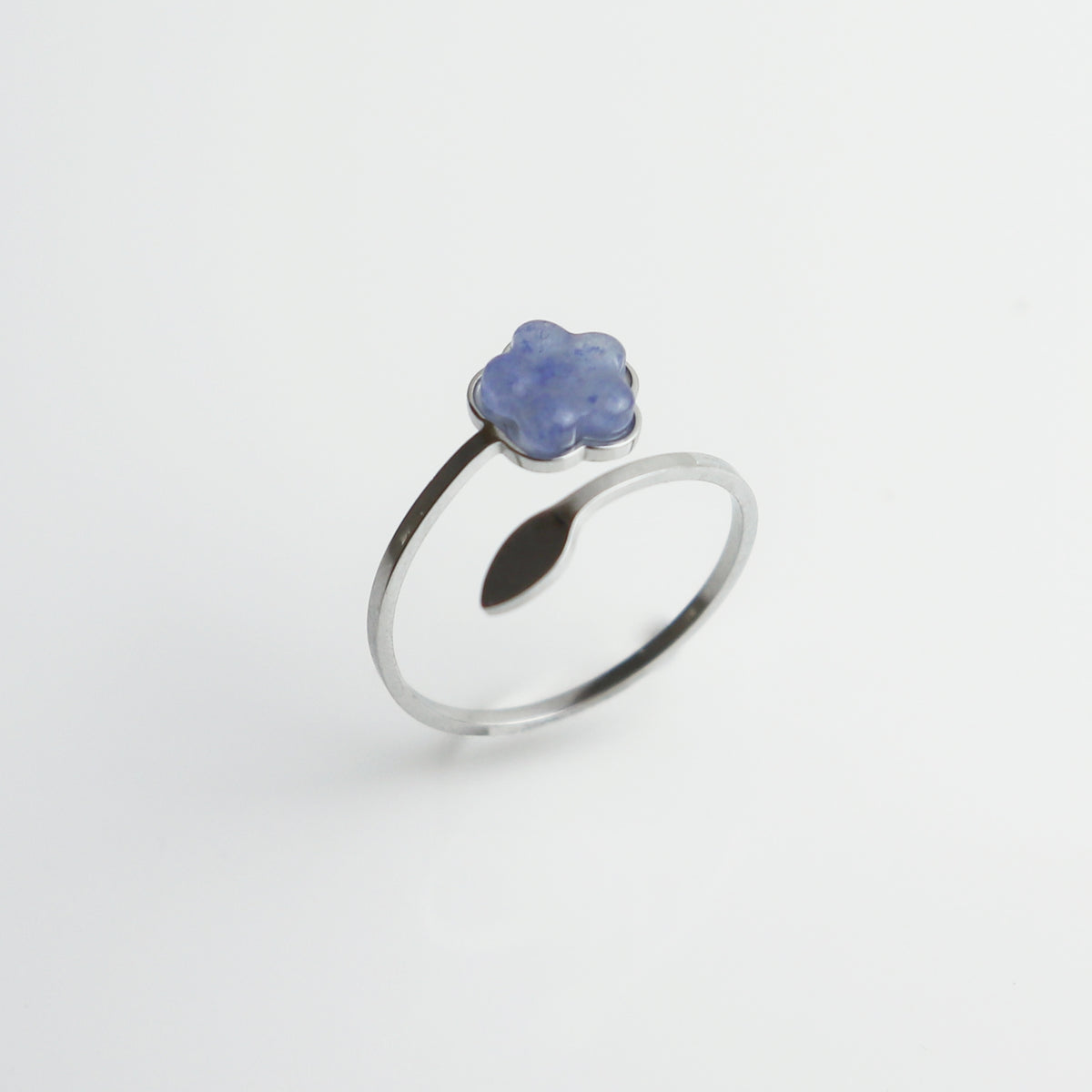 Ring – Blauwe Aventurijn - Vergeet-me-niet - Zilver