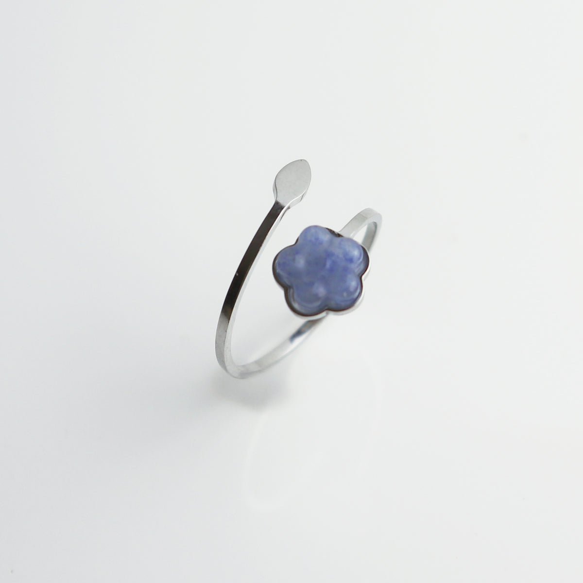Ring – Blauwe Aventurijn - Vergeet-me-niet - Zilver