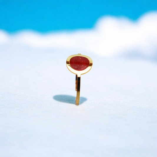 Geboortesteen Ring - Goud - Januari - Granaat Rood