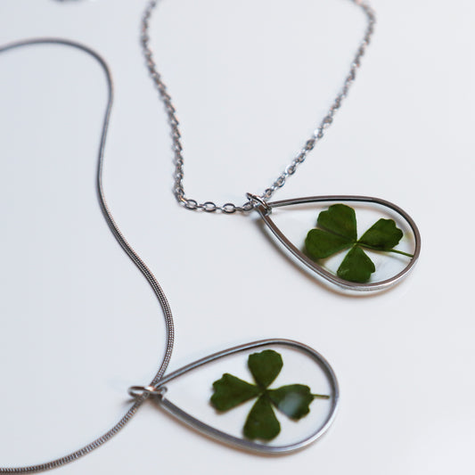 Hanger Drop – Klavertje vier – Zilver