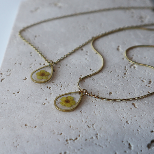 Hanger Drop – Plum Bloesem – Geel – Goud