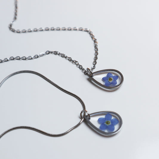 Hanger Drop – Vergeet Me Niet - Zilver