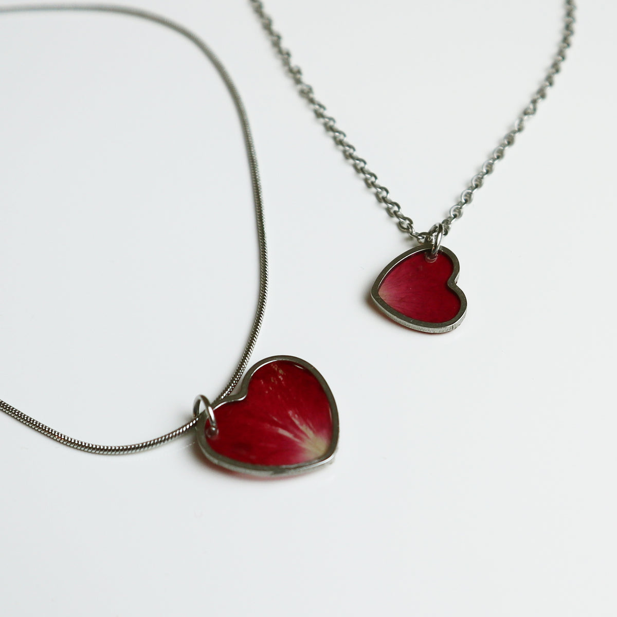 Hanger Hartje – Roos - Rood/Roze - Zilver