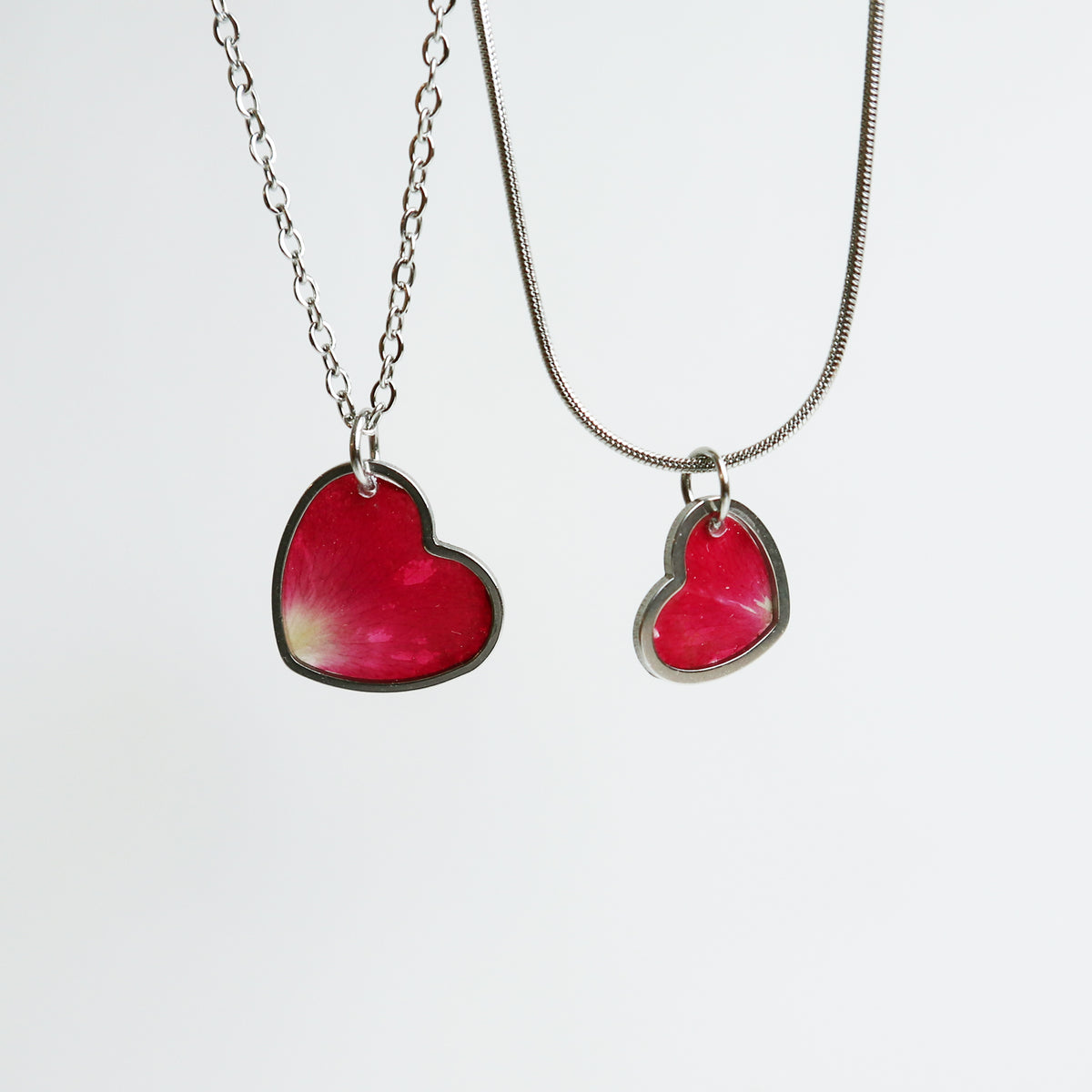Hanger Hartje – Roos - Rood/Roze - Zilver