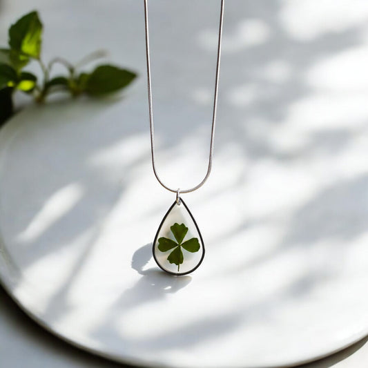 Hanger Drop – Klavertje vier – Zilver