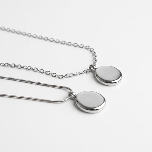 Kiezel Zilver + ketting