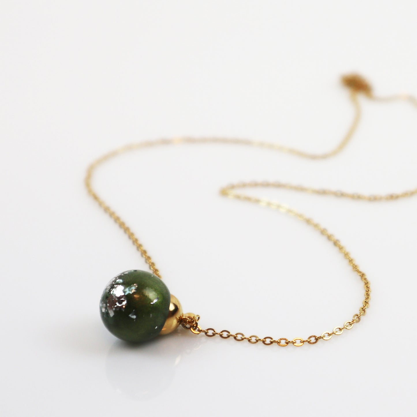 Drupt Pendant Pinch of Silver Dark Green