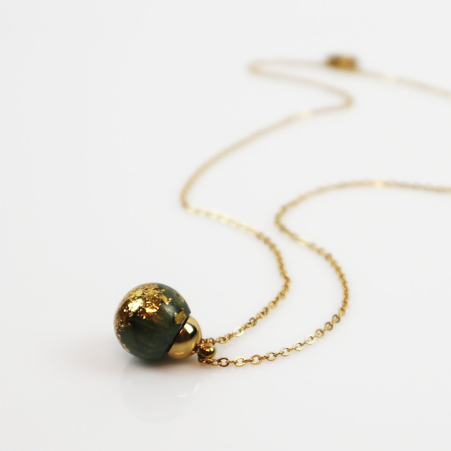 Drupt Hanger Snufje Goud Dark Green
