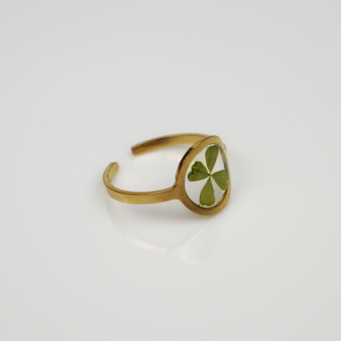 Ring GeoL - Klavertje Vier - Goud - Drupt