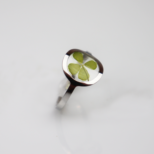 Ring GeoL - Klavertje Vier - Zilver - Drupt