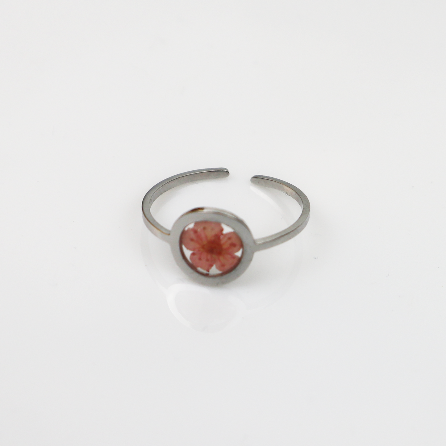 Ring GeoS - Plum Bloesem - Roze - Zilver
