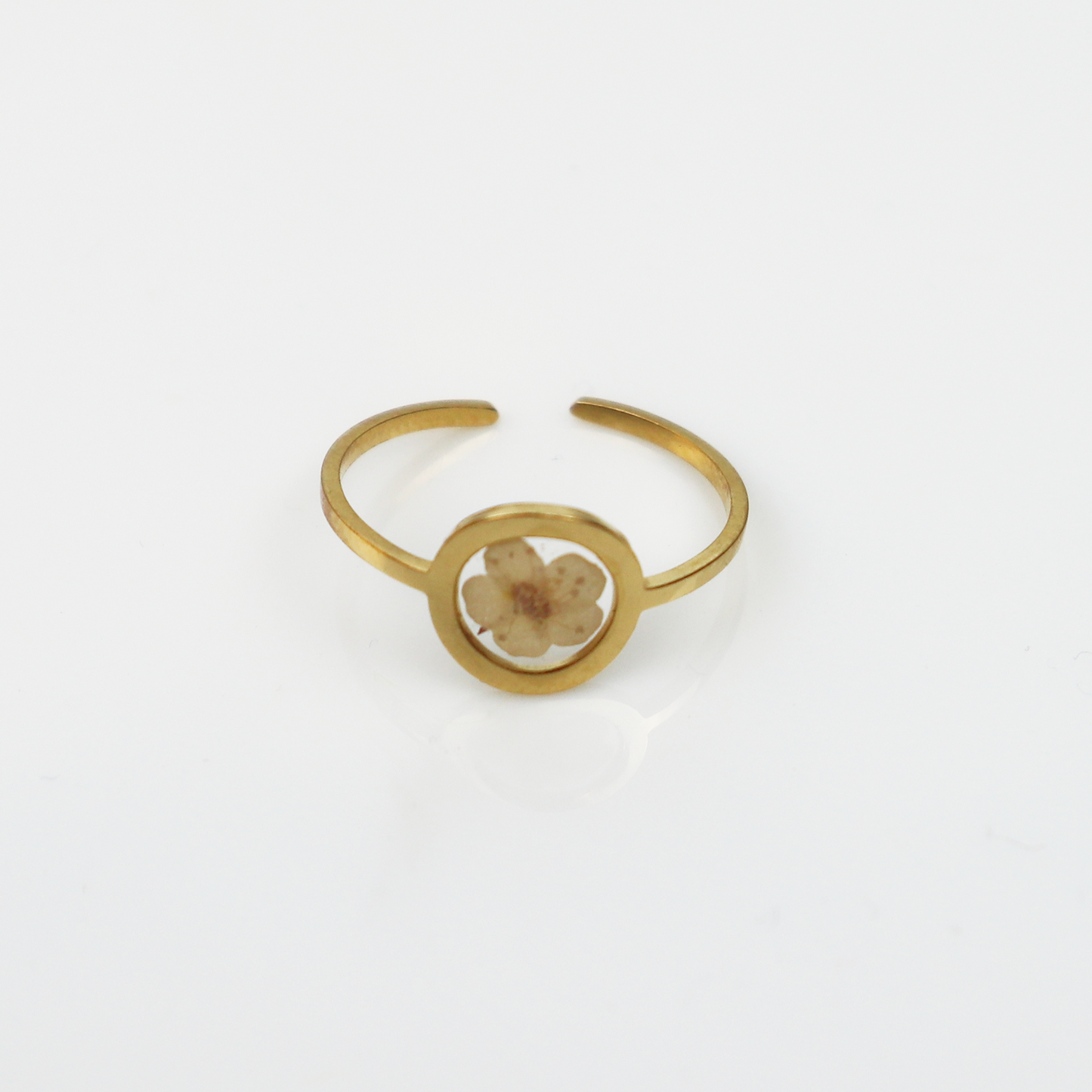 Ring GeoS - Plum Bloesem - Wit - Goud
