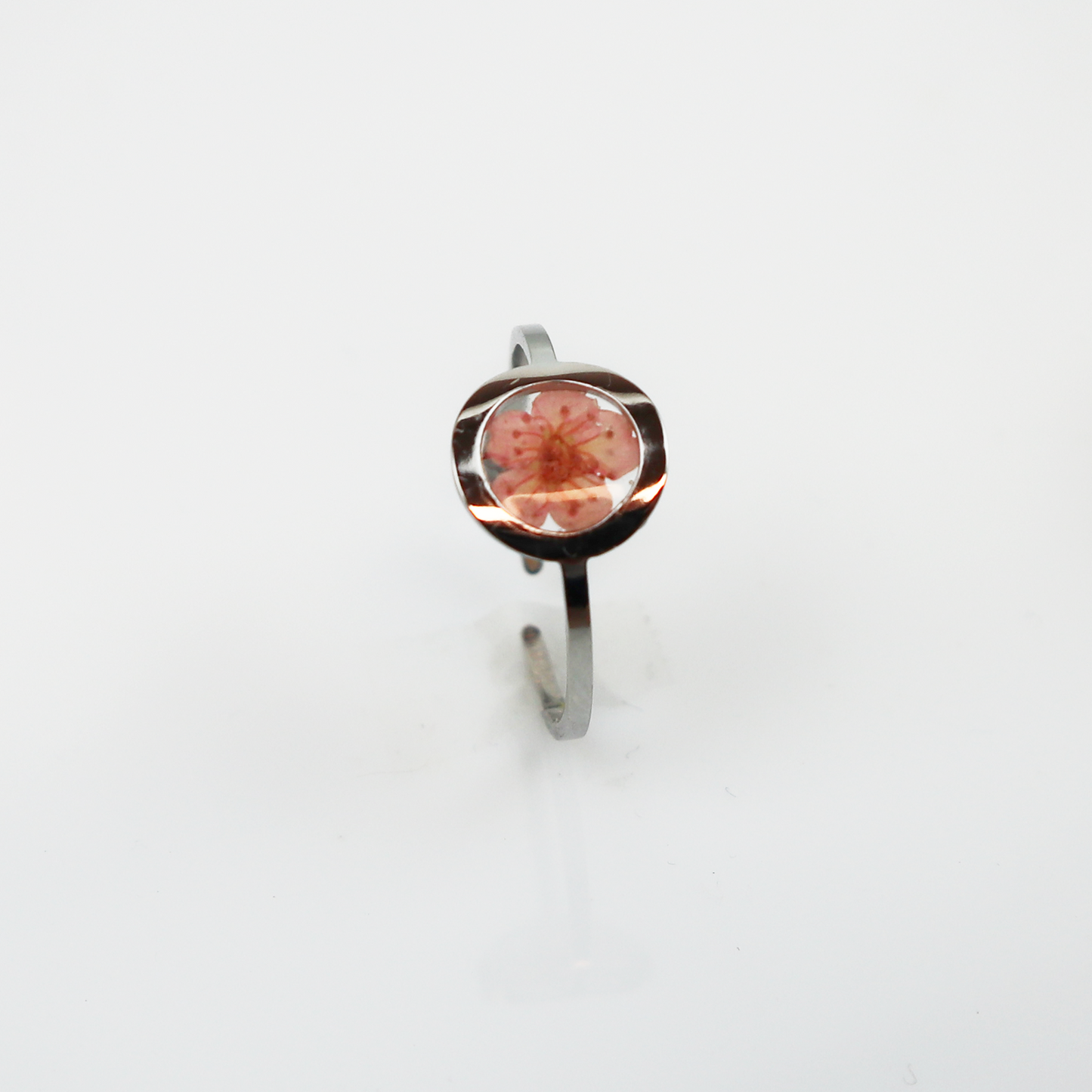 Ring GeoS - Plum Bloesem - Roze - Zilver