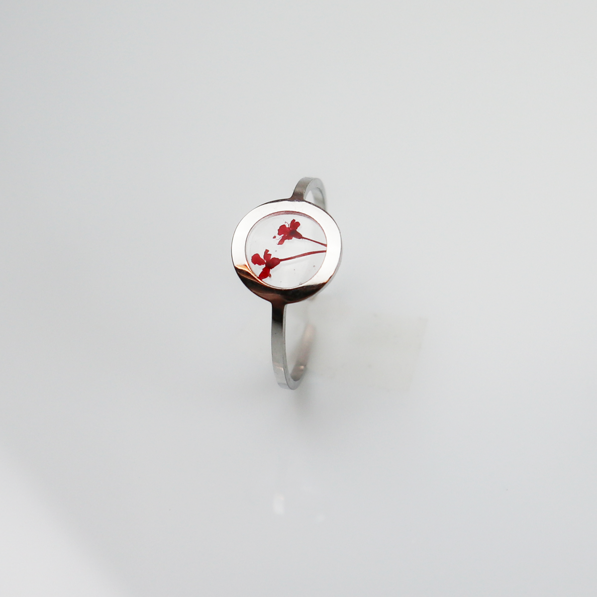 Ring GeoS - Dille - Rood - Zilver