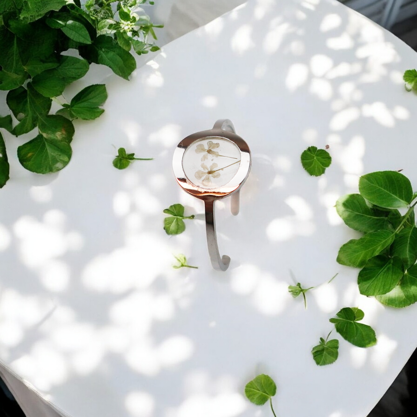 Ring GeoS - Dill - White - Silver