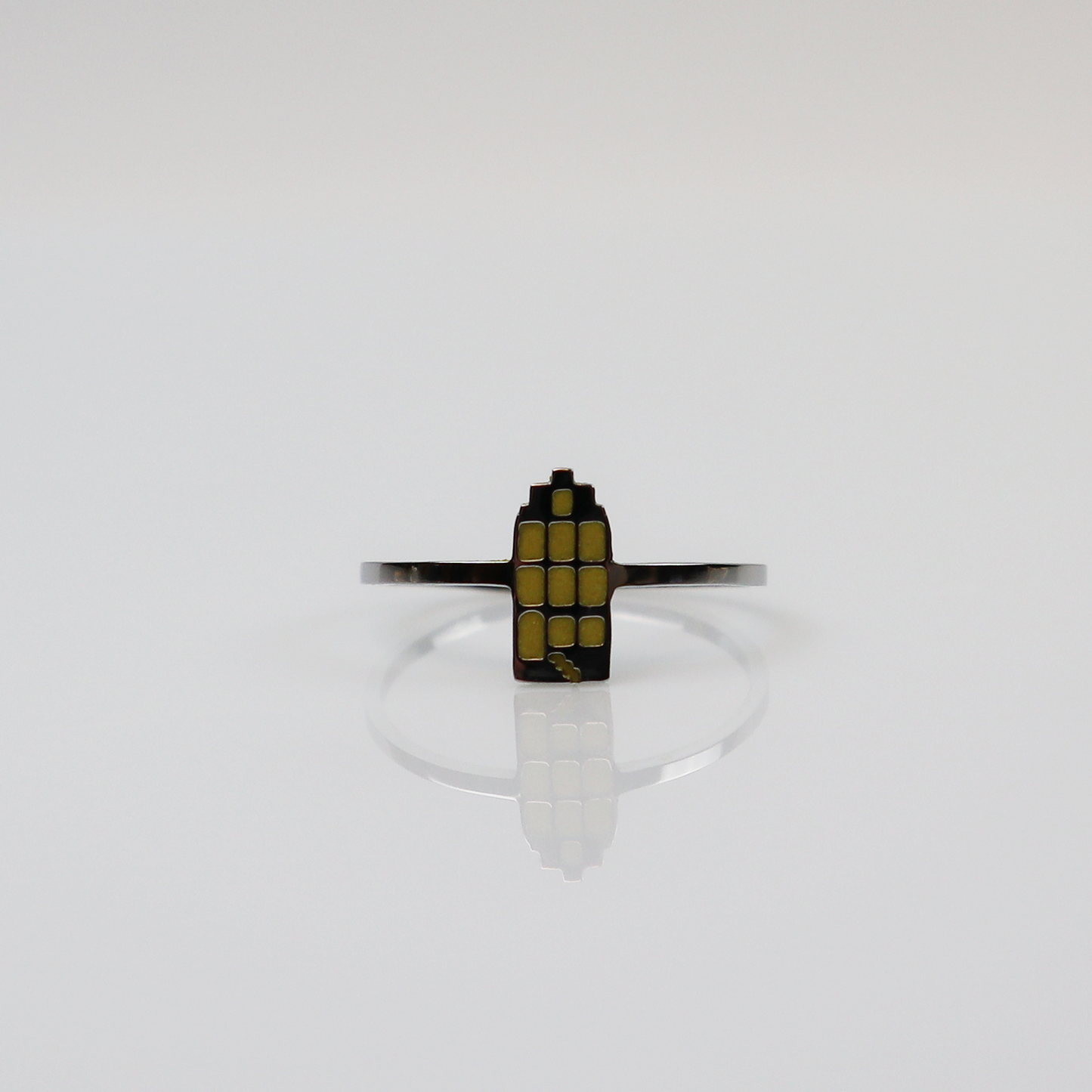 Ring - Grachtenpandje - Zilver - Mos Groen