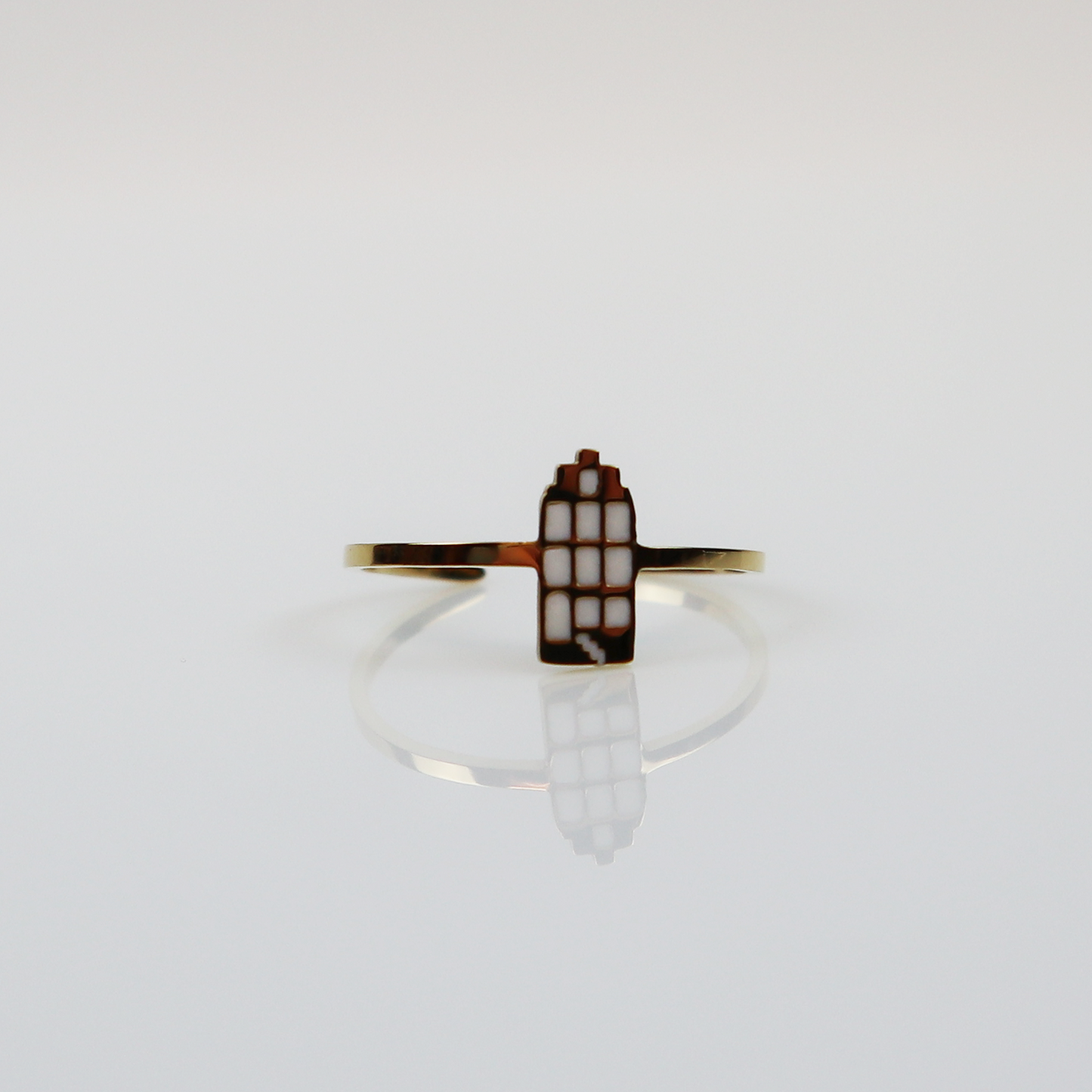 Ring - Grachtenpandje - Goud - Wit