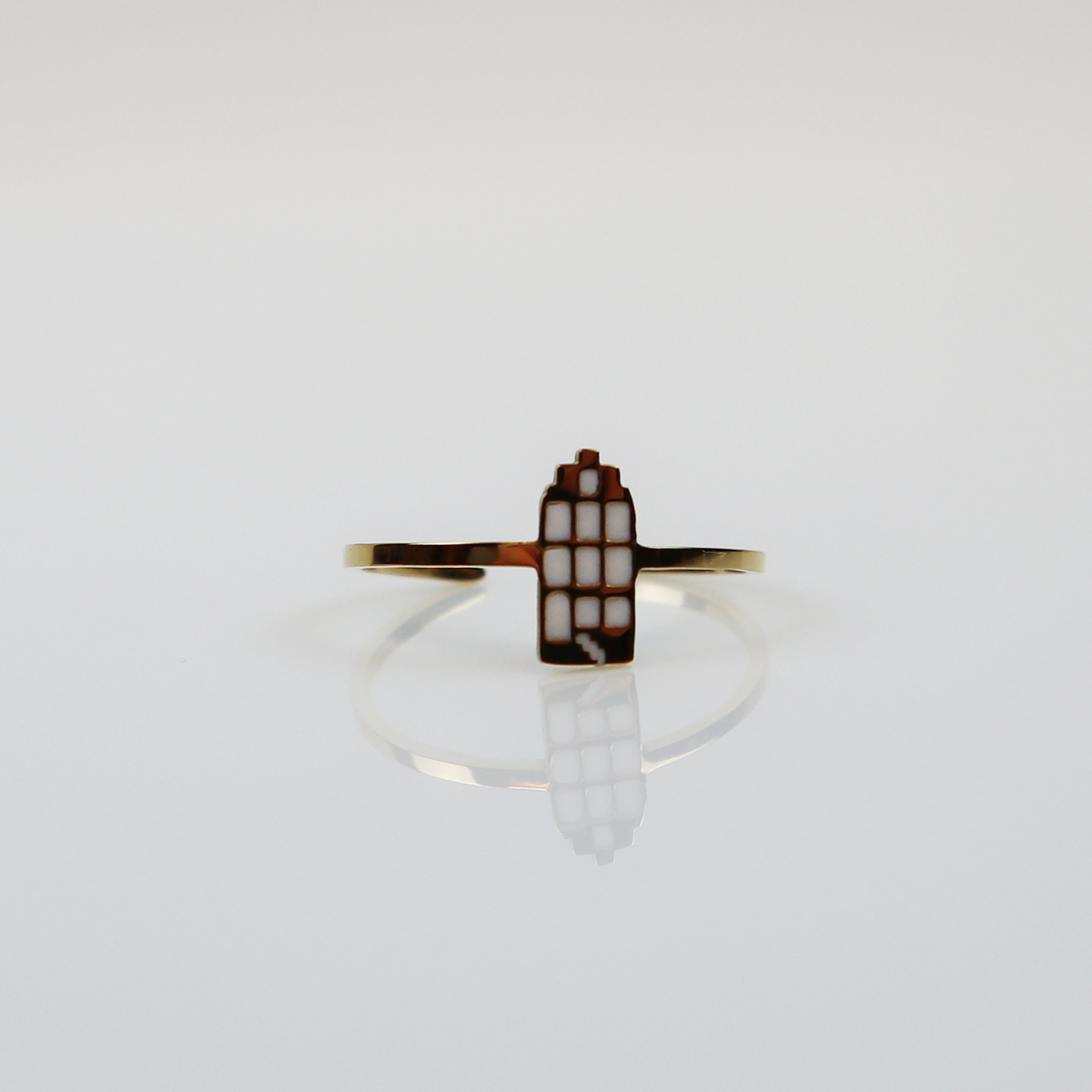 Ring - Grachtenpandje - Goud - Wit