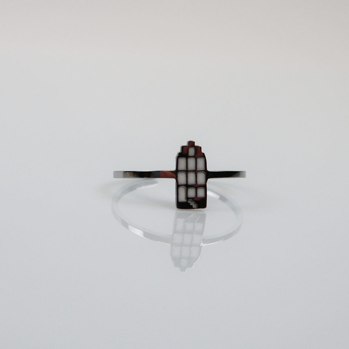 Ring - Grachtenpandje - Zilver - Wit