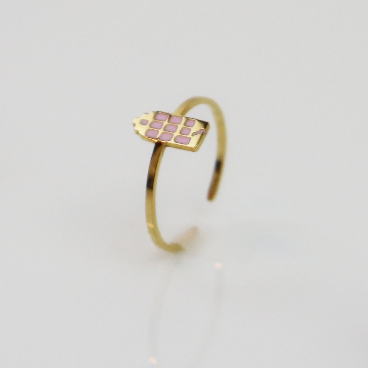 Ring - Grachtenpandje - Goud - Oud Roze