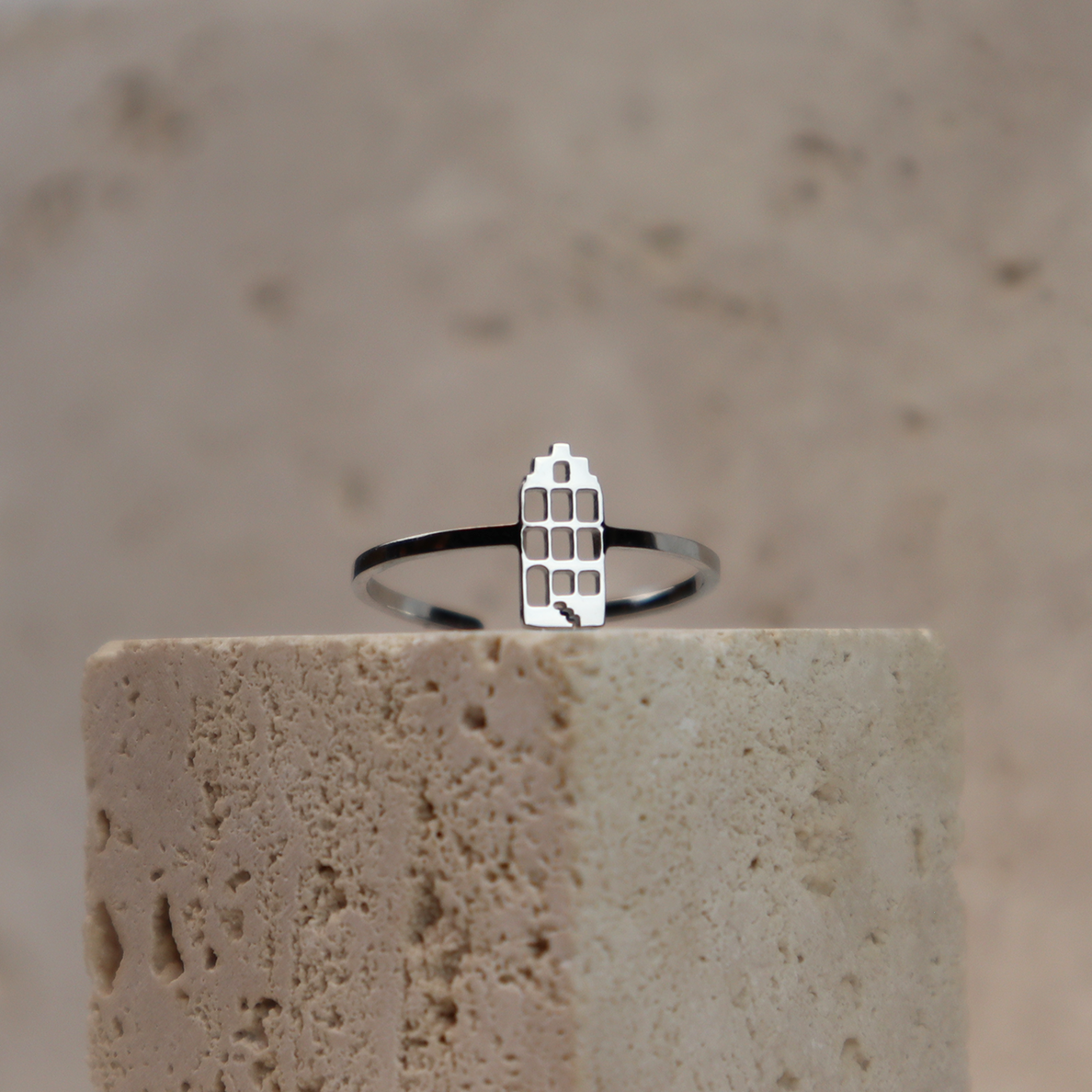 Ring - Grachtenpandje - Zilver - Open