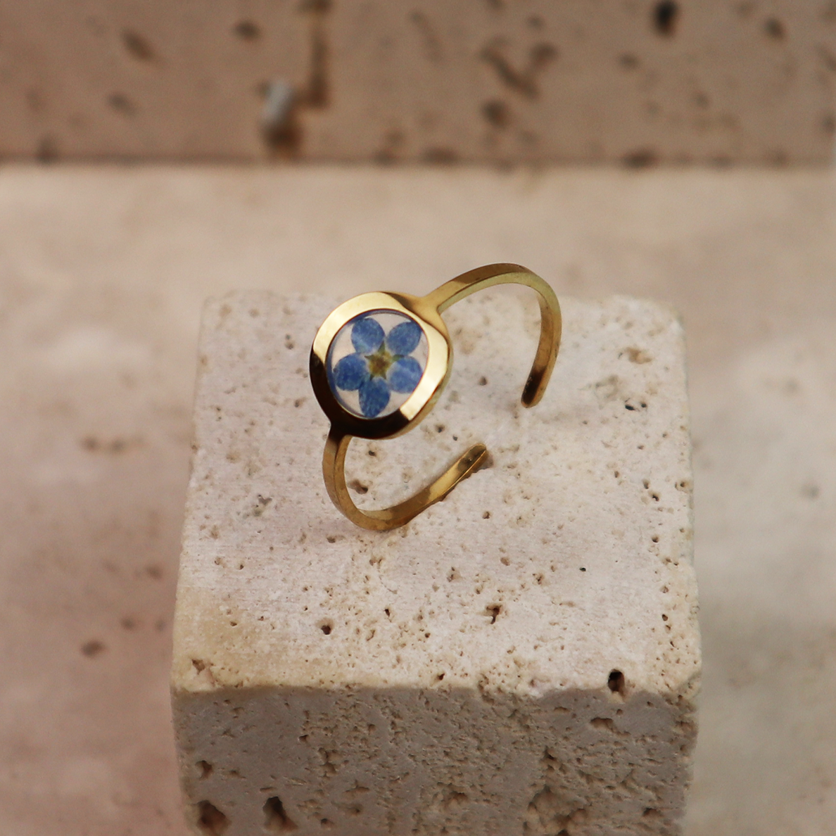 Ring GeoS - Vergeet Me Niet - Goud