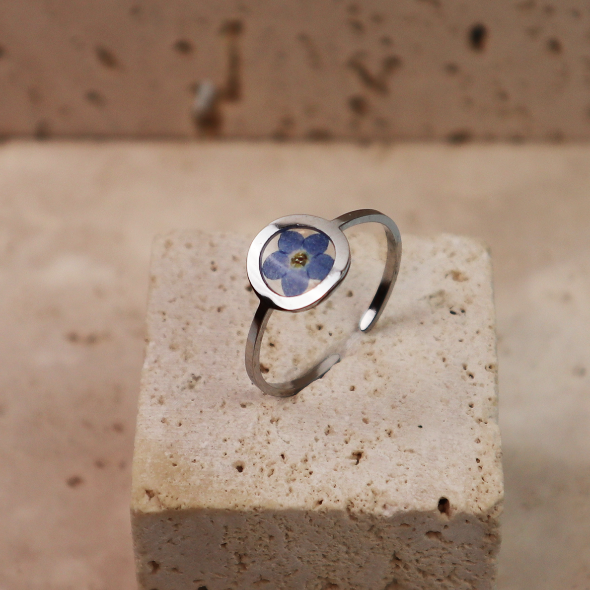Ring GeoS - Vergeet Me Niet - Zilver