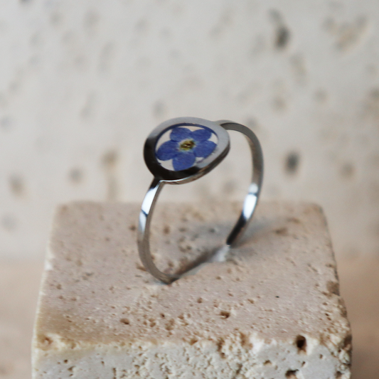 Ring GeoS - Vergeet Me Niet - Zilver