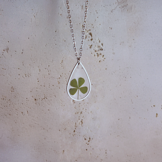 Hanger Drop – Klavertje vier – Zilver