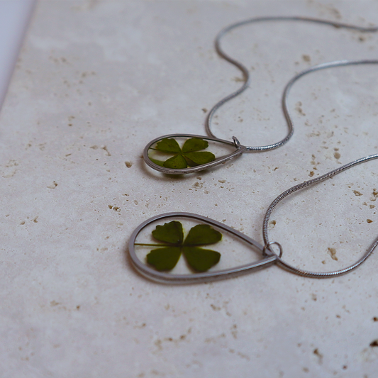 Hanger Drop – Klavertje vier – Zilver