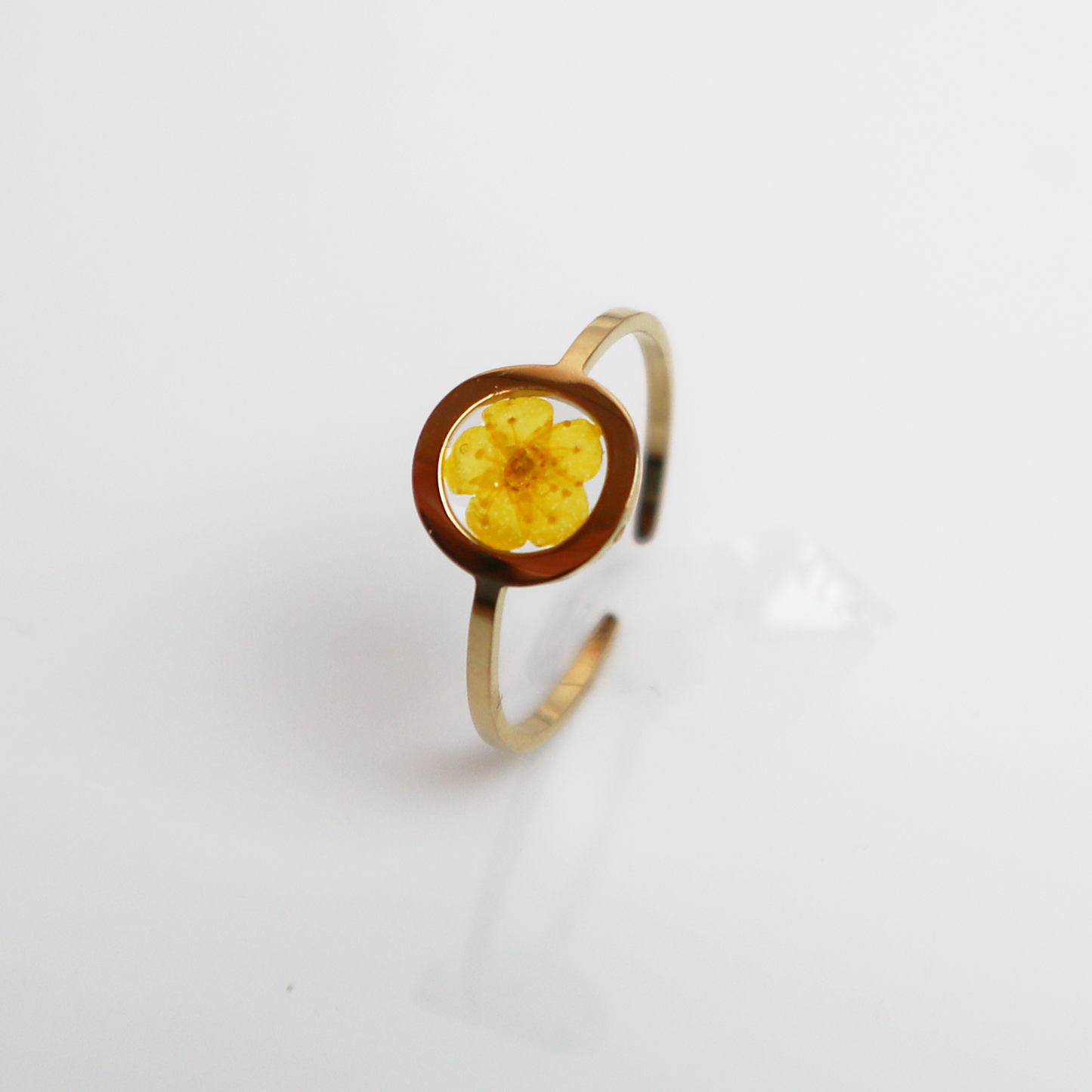 Drupt Ring GeoS Plum Bloesem Geel Goud