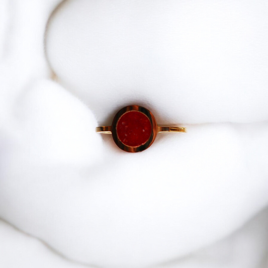 Geboortesteen Ring - Goud - Januari - Granaat Rood
