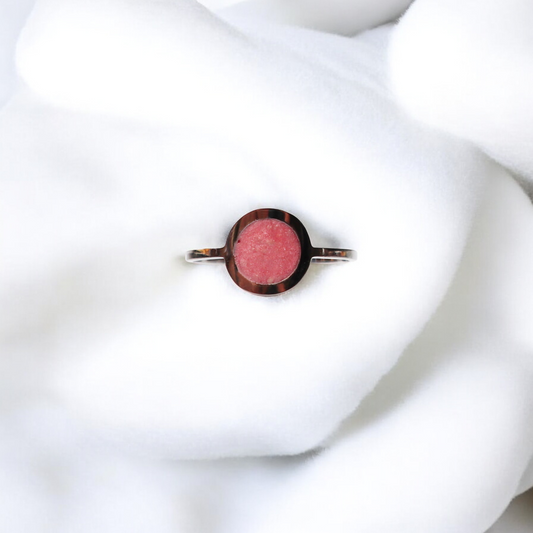 Geboortesteen Ring - Zilver - Oktober - Rozenkwarts Roze