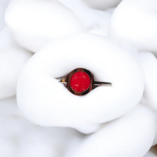 Geboortesteen Ring - Zilver - Juli - Robijn Rood