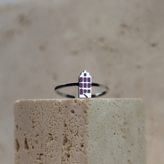 Ring - Grachtenpandje - Zilver - Paars