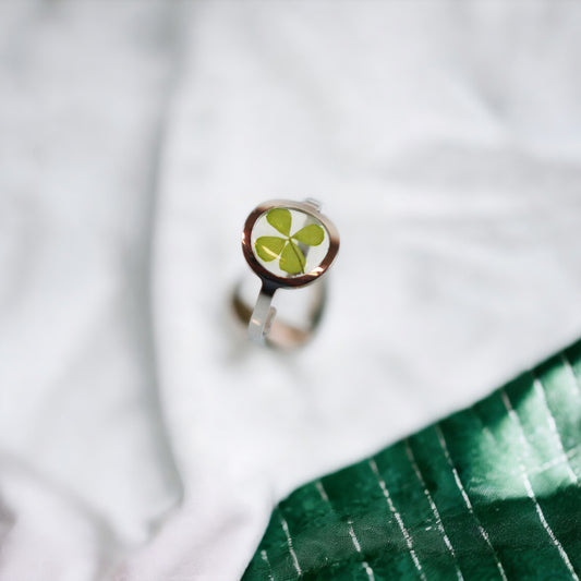 Ring GeoL - Klavertje Vier - Zilver - Drupt