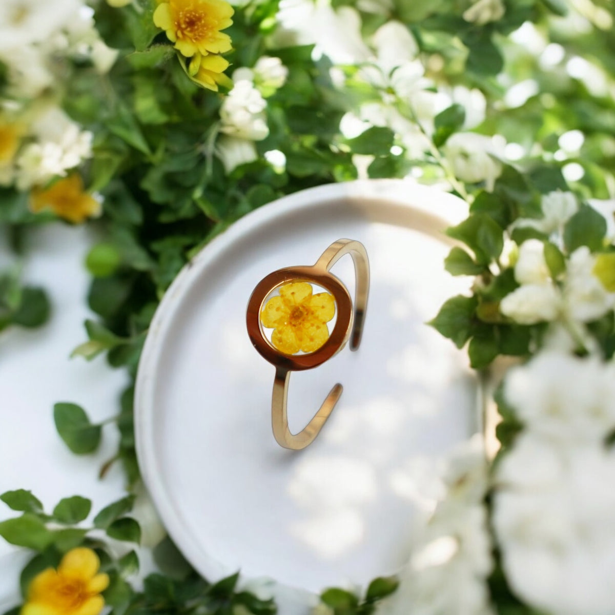 Ring GeoS Plum Bloesem Geel Goud