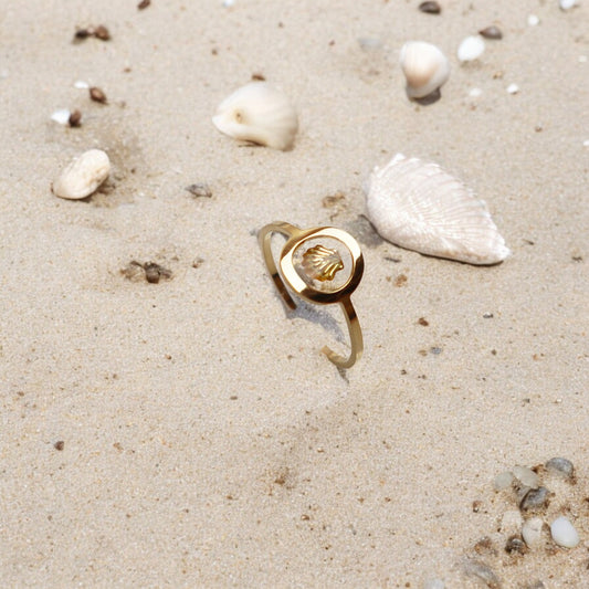 Ring GeoS - Sint Jacobsschelp - Goud