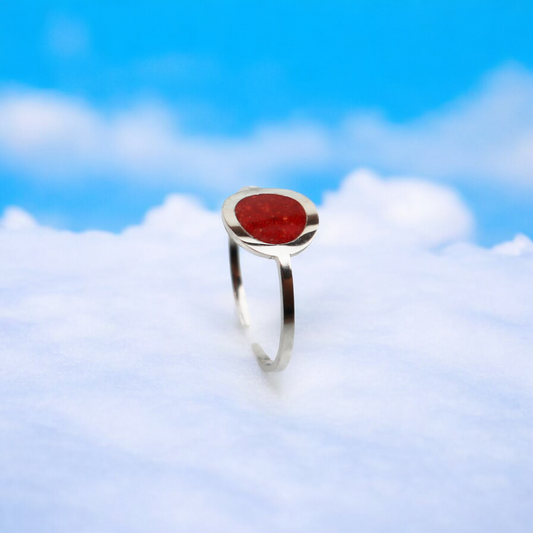 Geboortesteen Ring - Zilver - Januari - Granaat Rood