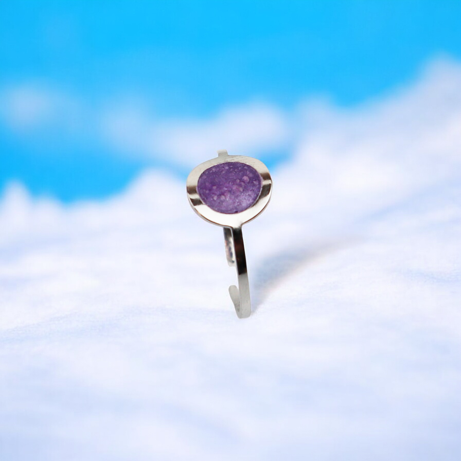 Birthstone Ring Silver June Amethyst Light Purple