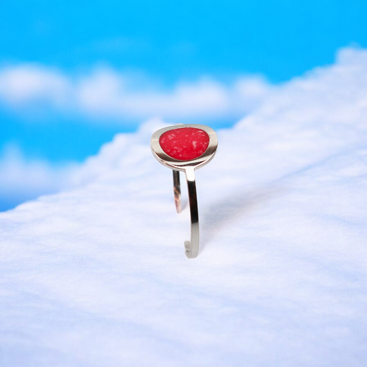 Geboortesteen Ring - Zilver - Juli - Robijn Rood