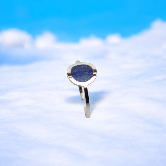 Geboortesteen Ring - Zilver - September - Saffier Blauw