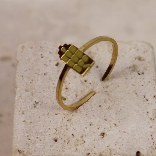 Ring - Grachtenpandje - Goud - Mos Groen