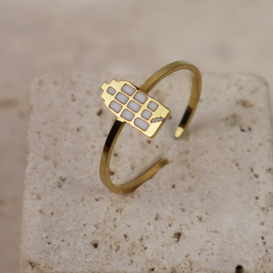 Ring - Grachtenpandje - Goud - Wit