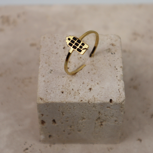 Ring - Grachtenpandje - Goud - Zwart