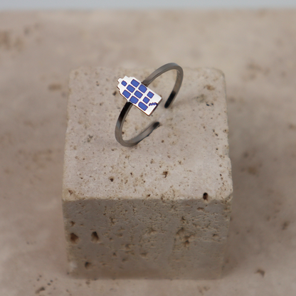 Ring - Grachtenpandje - Zilver - Blauw